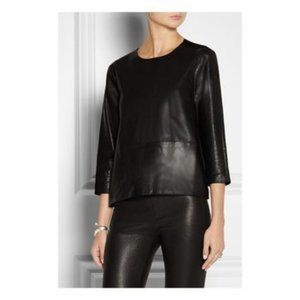 Malene Birger Khamisi Leather and Silk Top
